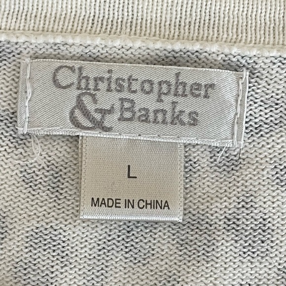 Christopher & Banks Leopard Print Cardigan Sweater Button Up 3/4 Sleeve Large - Picture 8 of 8